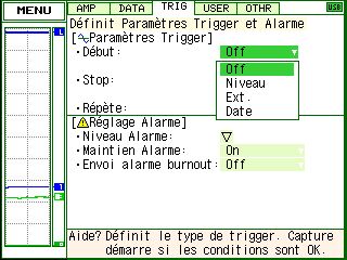 GL200 A GRAPHTEC MENU TRIFGGER